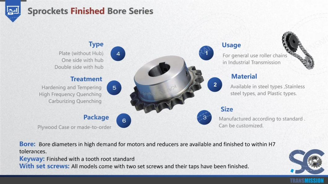 Agricultural Machinery Sprocket with Bore Finished