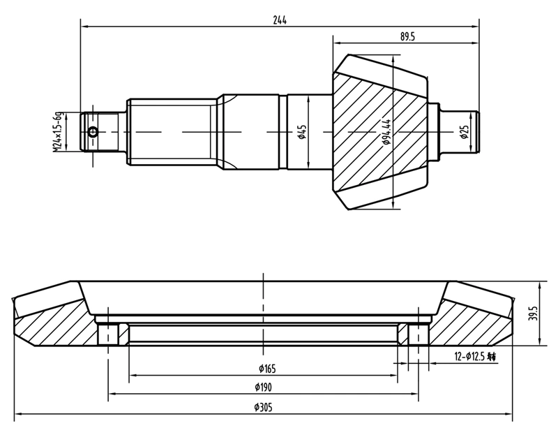 Cast Steel Helical Gear, External Gear and Bevel Gear for Medium-Sized Truck Engineering Vehicles